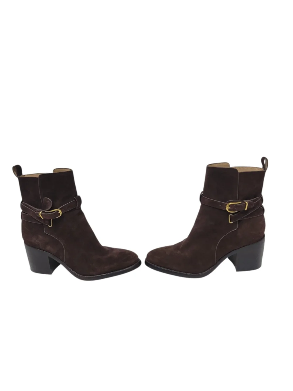 VERONICA BEARD Women's Sohelia Suede Ankle Brown Bootie CHELSEA BLOCK Size 8.5M